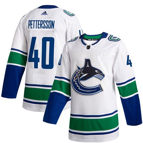 Men's Vancouver Canucks Elias Pettersson adidas White 2019/20 Away - Authentic Player Jersey