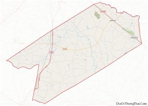 Map of Sussex County, Virginia