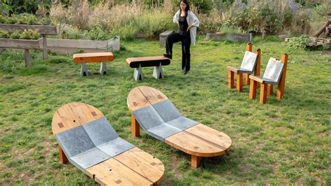 Acute and Obtuse Outdoor Furniture From Reclaimed Wood, Steel