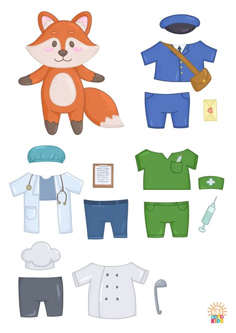 Printable Dress Up Game – Professions | Amax Kids