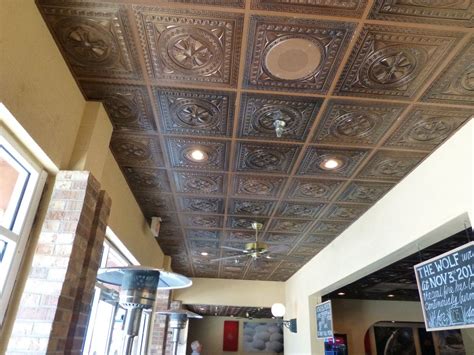 Design 28 antique copper ceiling tile in a restaurant Elegant and unique | Ceiling tile ...