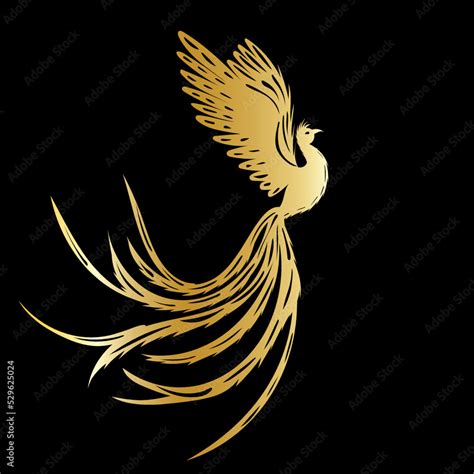 phoenix bird silhouette isolated, vector Stock Vector | Adobe Stock