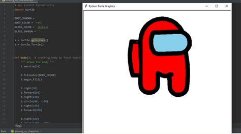 Creating Avatar of Among Us Using Python Turtle - Python Project