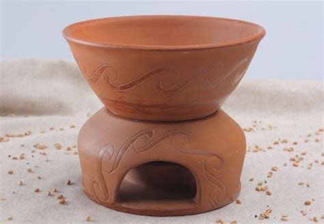 Ceramic fondue pot for chocolate by NaturalKitchenTools on Etsy