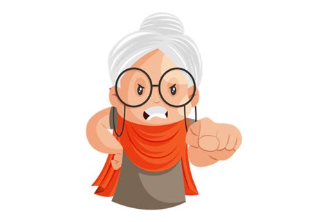 Best Premium Angry Grandmother Illustration download in PNG & Vector format