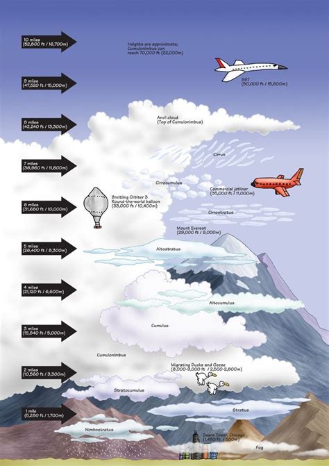 An infotoon on the heights of clouds. Here’s a relative chart that can help approximate what ...