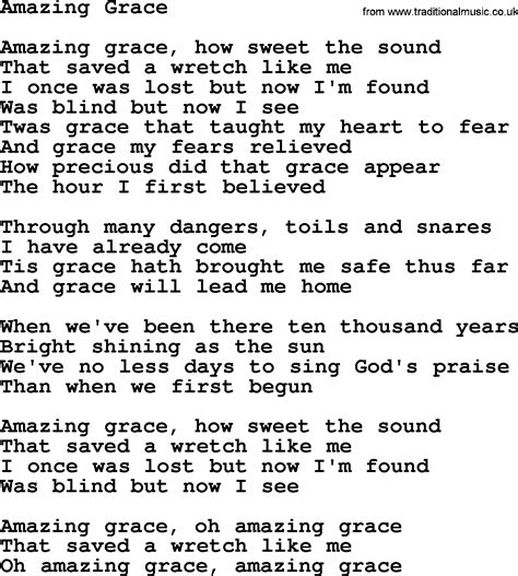 Printable Lyrics Amazing Grace - Printable Word Searches