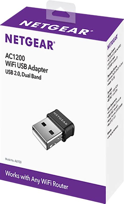 NETGEAR Dual-Band Wireless-AC USB Network Adapter Black A6150-100PAS - Best Buy