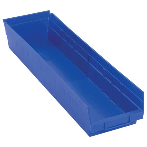 QUANTUM STORAGE SYSTEM Shelf Bins, 6-5/8" W x 4" H x 23-5/8" D, Blue ...