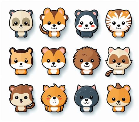 Premium AI Image | A close up of a bunch of cartoon animals with different faces generative ai