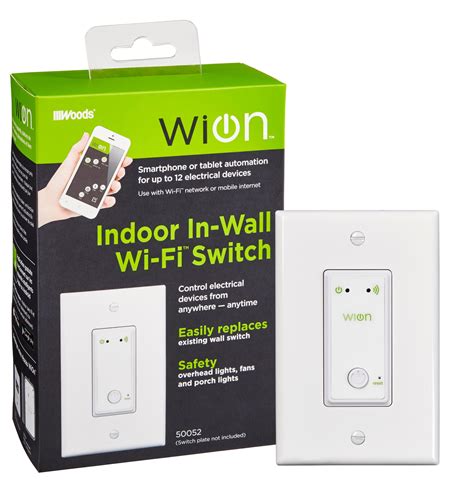 WiOn 50052 Indoor Wi-Fi In-Wall Light Switch Wireless Switch ...