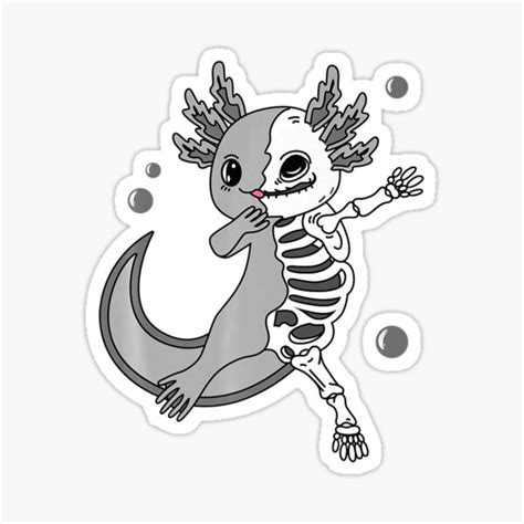 "Spooky Axolotl Skeleton Pumpkin Halloween" Sticker for Sale by ...