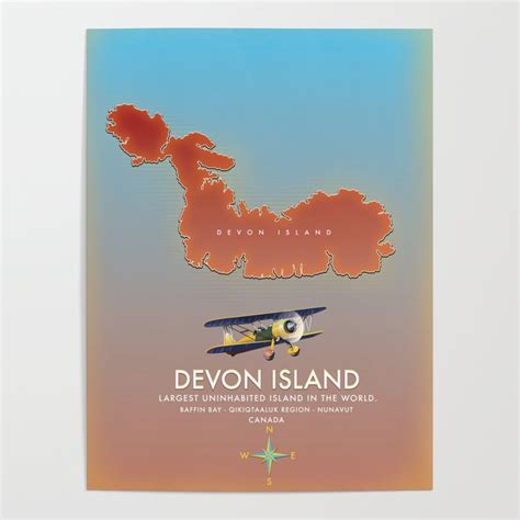 Devon Island Canada map. Poster by Nicks Emporium | Society6