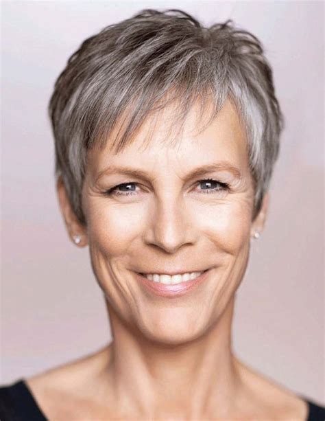 Jamie Lee Curtis Cute Short Pixie Cut Celebrity Style Ladies Grey Wig ...