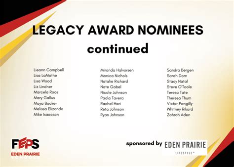 Legacy Award winners to be honored at FEPS Gala April 28 - Eden Prairie ...