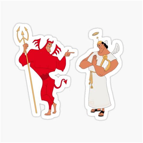 "angel and devil Kronk" Sticker for Sale by Drayziken | Redbubble