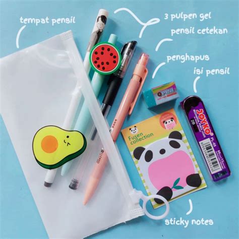 Jual SET ALAT TULIS SEKOLAH MINI 8IN1 KARAKTER LUCU / MINI STATIONERY | Shopee Indonesia