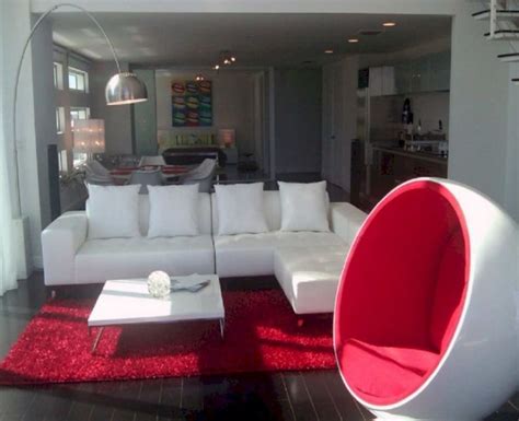 46 Gorgeous Red And White Living Rooms Ideas - ROUNDECOR | Minimalist living room design ...