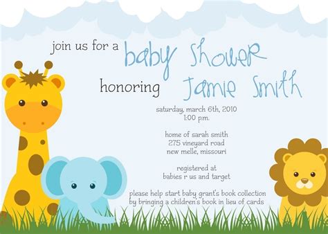 Safari Themed Baby Shower Invitations | Beeshower