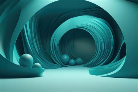 Premium AI Image | Soothing Minimalist Geometric Shapes 3D Render