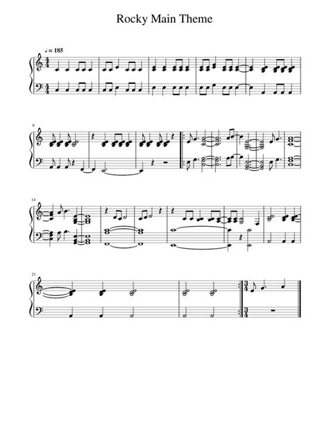 Rocky Main Theme Sheet music for Piano (Solo) Easy | Musescore.com