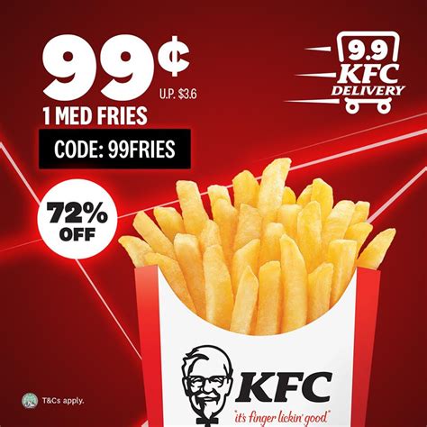 KFC Singapore 9.9 Delivery Deals 99 Cents Med Fries Promotion 2-15 Sep 2020 | Why Not Deals