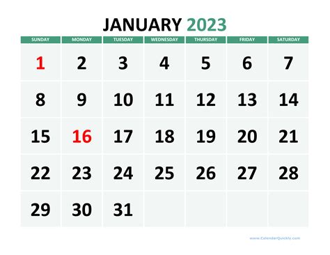 2023 Calendar Large Print - Printable Template Calendar
