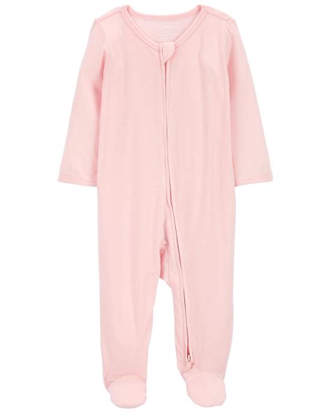 Pink Baby Zip-Up PurelySoft Sleep & Play Pajamas | carters.com