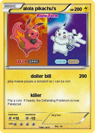 Pokémon alola pikachu s - doller bill - My Pokemon Card