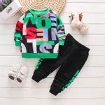 2-piece Toddler Boy Letter Print Pullover Sweatshirt and Pants Casual Set Only CAD $27.83 PatPat CA