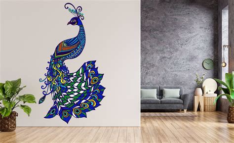 Peacock Wall Decal / Peacock Wall Sticker/ Bird Wall Decor/ - Etsy