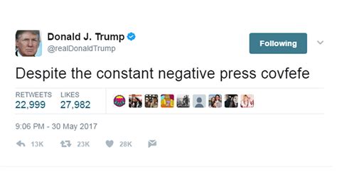 Donald Trump sends vague midnight tweet about 'negative press covfefe ...