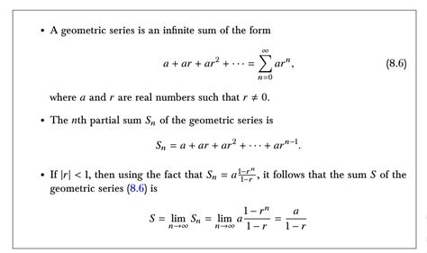 Solved A geometric series is an infinite sum of the form a | Chegg.com