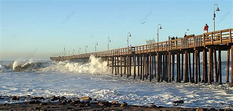 Ocean Wave Storm Pier Weather Cyclone Ocean Photo Background And Picture For Free Download - Pngtree