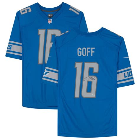 Jared Goff Detroit Lions Autographed Blue Nike Game Jersey