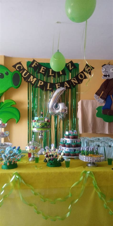 Decoracion de plantas vs zombis | Plantas vs zombies cumpleaños ...