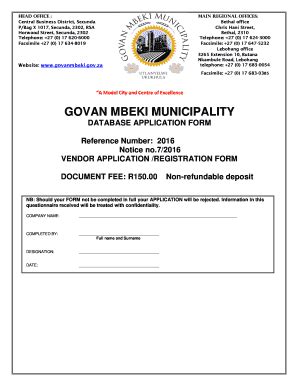 Govan Mbeki Municipality Application Form: Complete with ease | airSlate SignNow