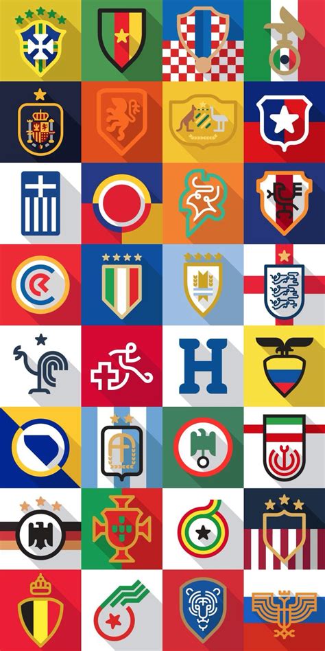 World Cup 2014 team crests | Desenho de jogador de futebol, Futebol de ...