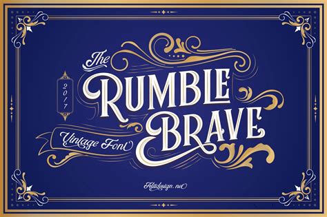 Rumble Brave Vintage Fonts - Design Cuts