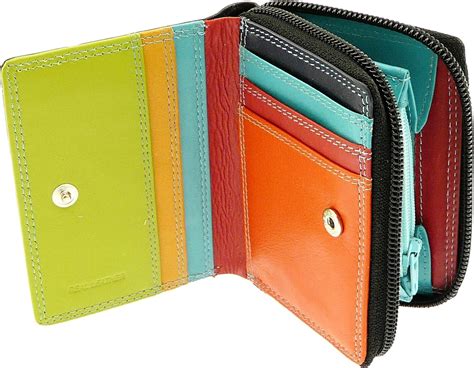 Amazon.com: Ladies Leather Credit Card Holder / Wallet Zip Up Coin ...