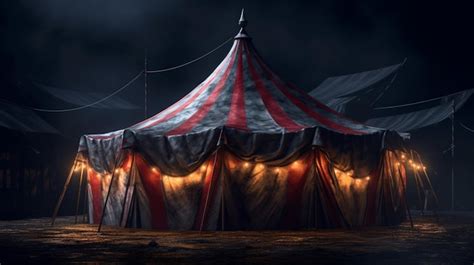 Scary circus tent in the dark generative ai | Premium AI-generated image