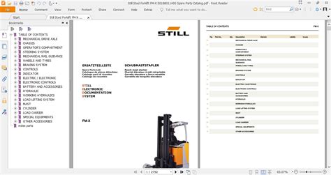 Still Sted Forklift FM-X 50188011400 Spare Parts Catalog