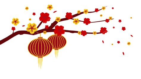 Lunar New Year Clipart PNG Images, Chinese New Year Lunar Red Plum Lantern Pattern, Lantern ...