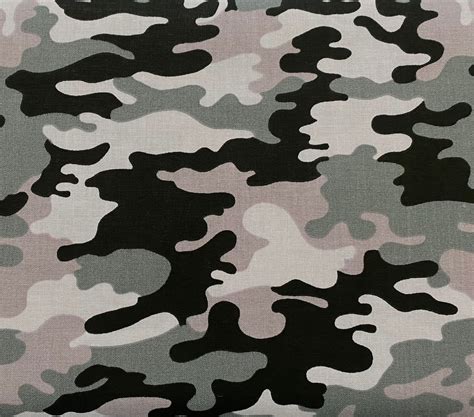 Gray and Black Camo Fabric by the Yard Black and Gray - Etsy