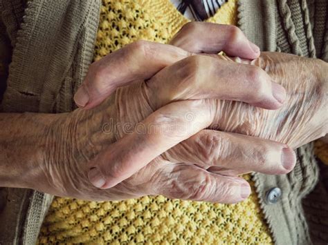 Closeup Wrinkled Hands of an Old Person Stock Photo - Image of detail ...