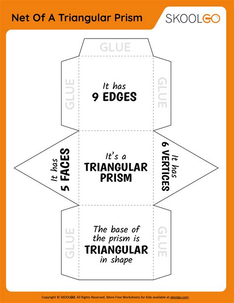 Net Of A Triangular Prism - Free Worksheet - SKOOLGO