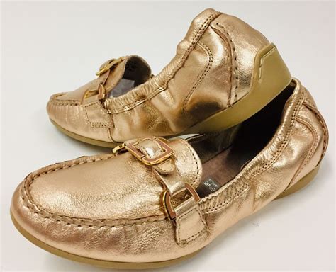 Rockport Womens Gold Size 5.5M Metallic Leather Slip On Loafers Flats Shoes New #fashion # ...