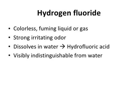 Hydrofluoric acid