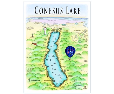 Conesus Lake Map print — Find Harri