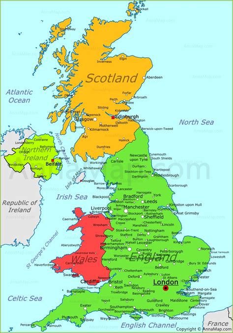 United Kingdom Map | UK political map - AnnaMap.com